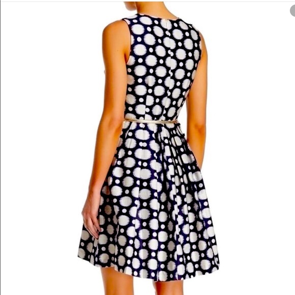 Eliza J Blue and White Polka Dot Cotton Belted Dress size 4 - Picture 1 of 3